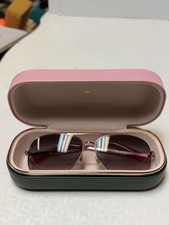 Brand New Kate Spade Women's metal Aviator Sunglasses,Gold/Brown w/ Case