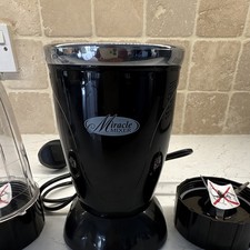 Miracle Mixer Bullet Blender 200W Black w/ Cup, Blade & Locking Lid