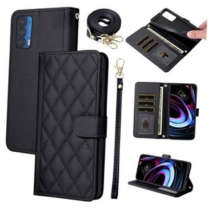 SEAHAI Portafoglio Cover Per Motorola Edge 50 Fusion Con Motivo Gatto E Foglie 3D, Custodia In Pelle Con Supporto E Cinturino Da Polso, Verde