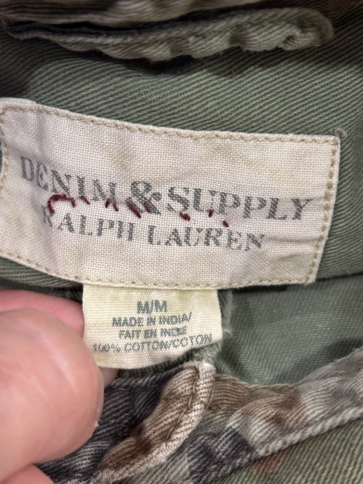 Camisa Ralph Lauren Denim & Supply Camuflada Bandera de EE. UU. Militar Envejecida Sin Mangas M Foto 4 de 4