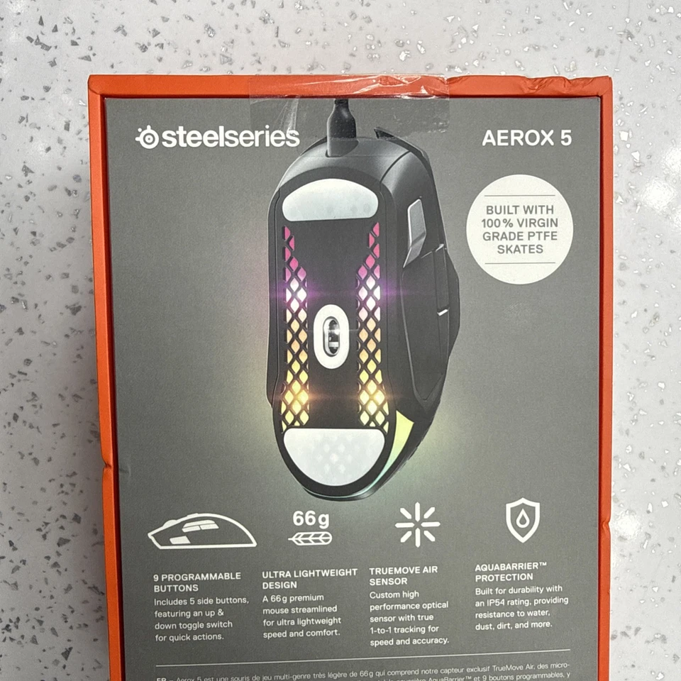 Steelseries Aerox 5 RGB Optical Gaming Mouse wired - Image 3 of 4