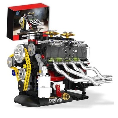 V8 Mini Engine Build Kit, 1:4 Scale Motor a Escala para Armar, 659Pcs Engine