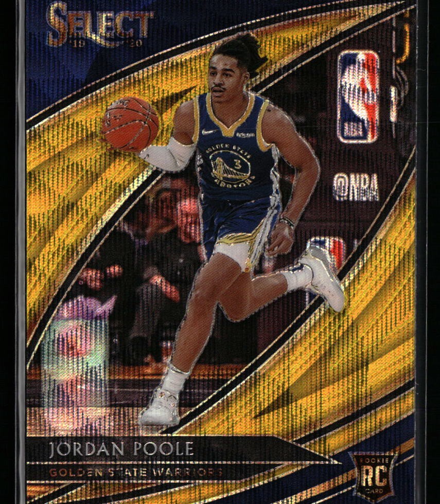 Jordan Poole 2019-20 Panini Select #229 Gold Wave Prizms Courtside Rookie