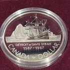 1587 - 1987 Canada Silver Proof Dollar In Box “Davis Strait “   .375  ASW OGP!