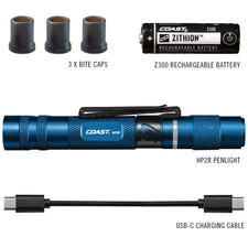 COAST Products HP2R 280 Lumen Rechargeable Penlight with Twist Focus - Blue
