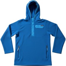 Patagonia Boys Synchilla Snap-T Fleece Hoodie Blue Size L Kangaroo Pocket