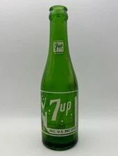 7 Up Vintage 1951 7up Jacksonville, Texas Green Glass Soda Pop Bottle Seven Up