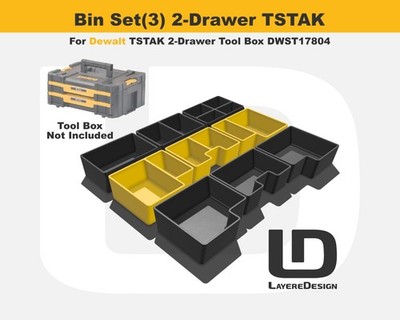Dewalt TSTAK DWST17804 2-Drawer Organization Bins | Set of 3