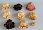 Eight Vintage Barbie Wigs with One Hair Accessory 1960s-1970s