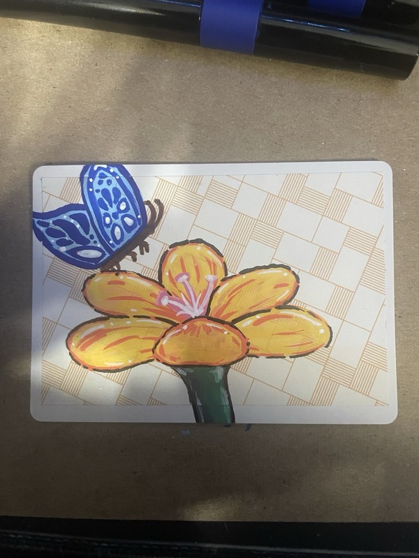 ACEO Original Abstract Mini Painting | Butterfly Floral  Themed Tiny Painting |