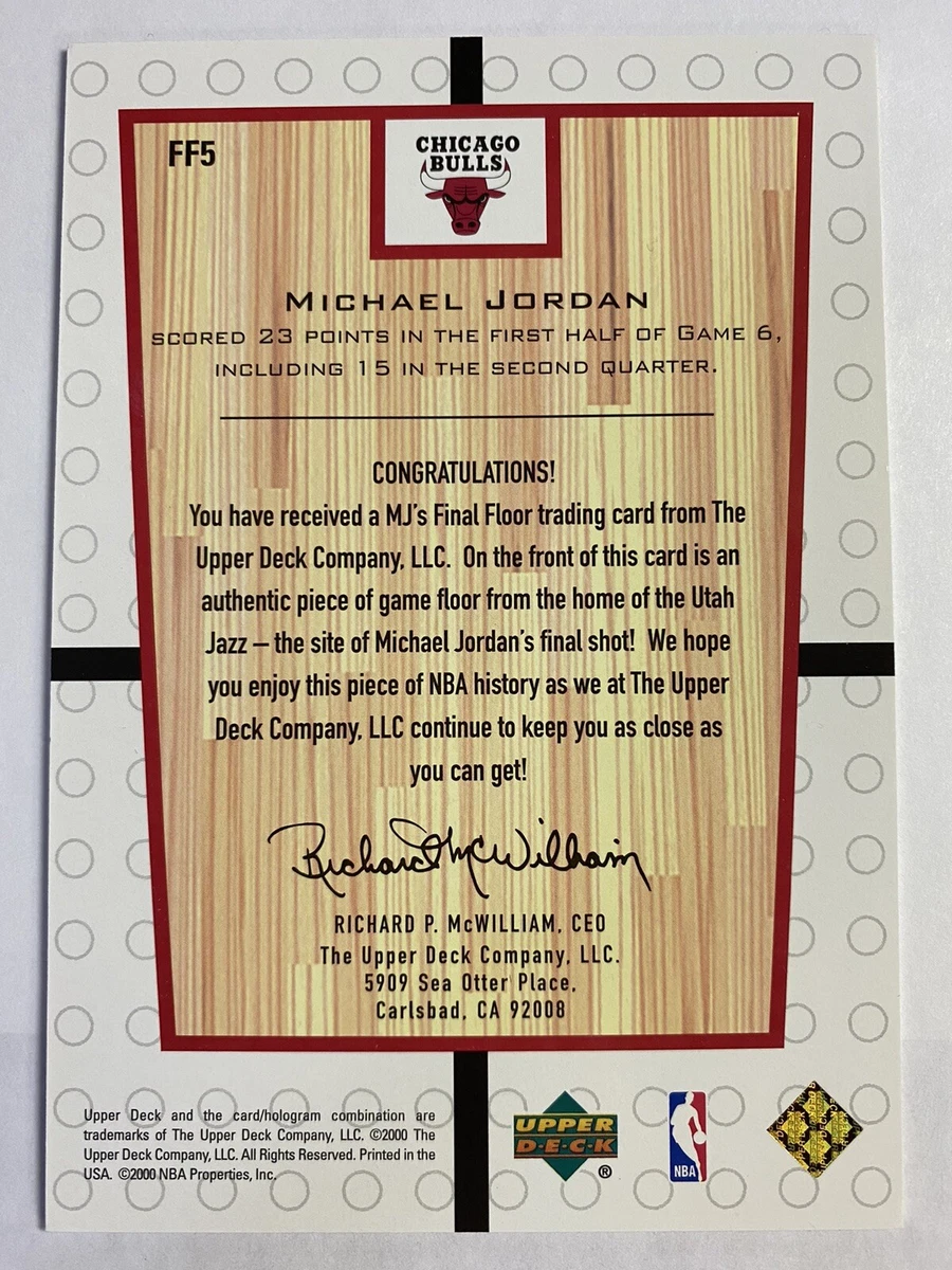 Lot Detail - 2000 Upper Deck 1998 NBA Finals Floor Michael Jordan Game Used Relic Signed Card (#33/100) - UDA