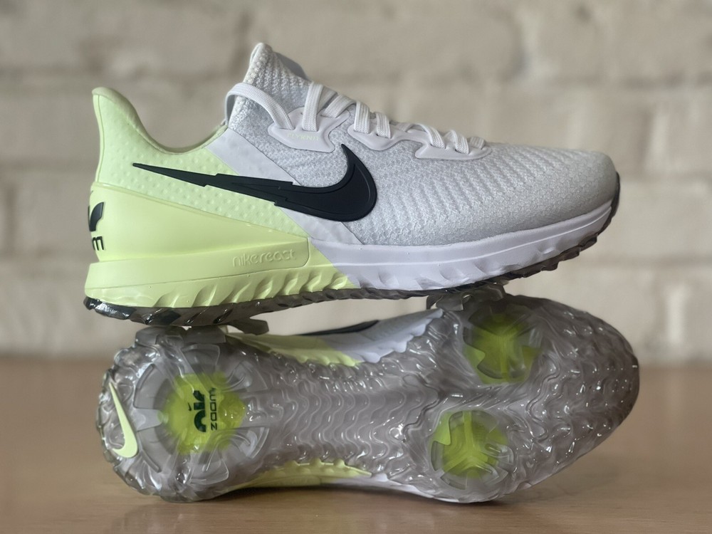Nike Air Zoom Infinity Tour Men Golf Shoes White Barely Volt Green Size 4.5 CT0541-110  