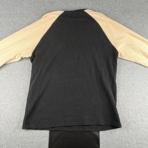 Polo Ralph Lauren Shirt Medium Waffle Knot Thermal Black Tan Long Sleeve Mens - Picture 5 of 8