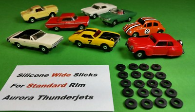 #ad ☆20 WIDE SILICONE TIRES☆ For Aurora AFX Model Motoring T Jet HO slot car parts $13.98