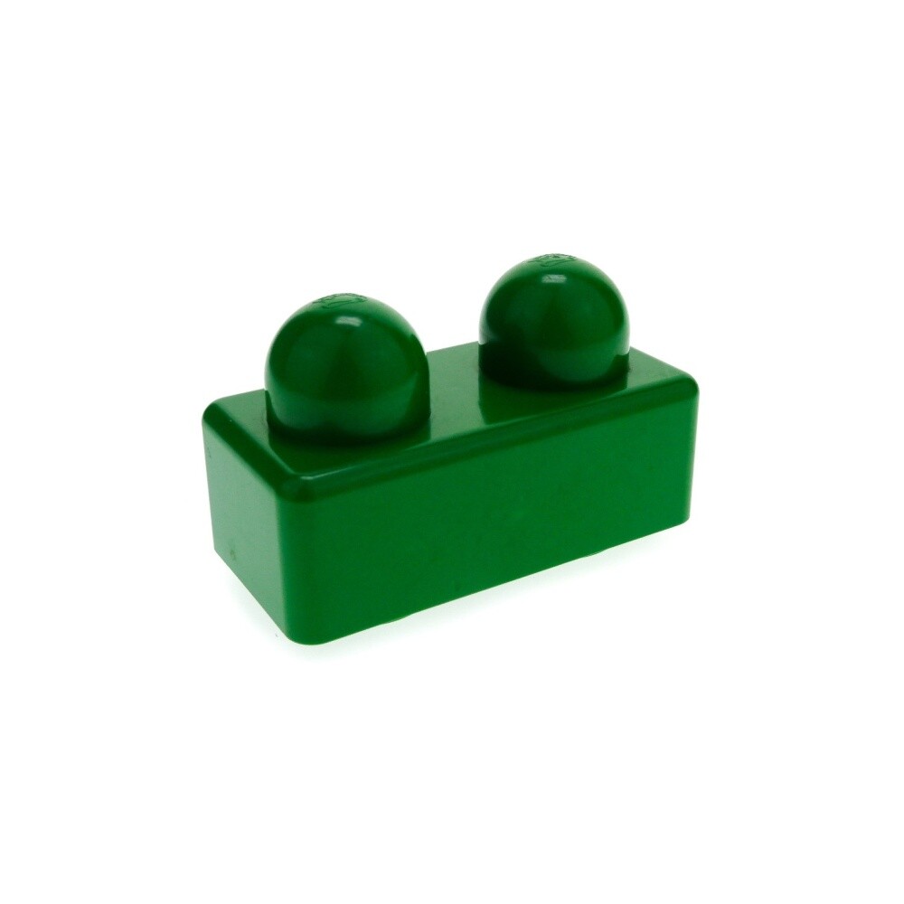 1x Lego Duplo Primo Construction Stone 1x2x1 Green 2 Size Nubs Set 2026 9007