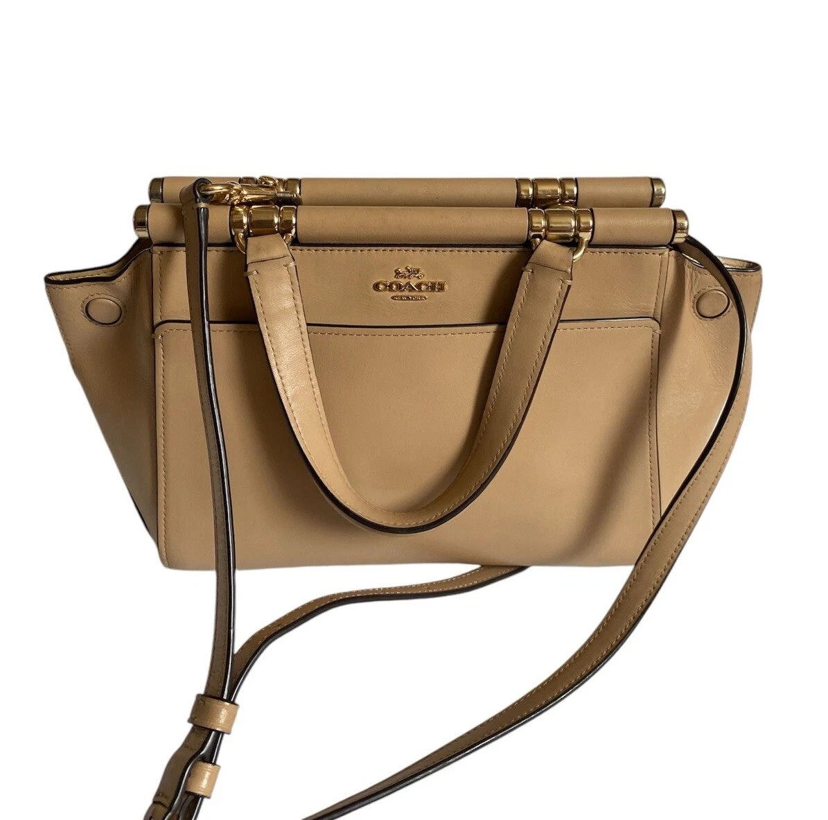 Coach Grace Bag 20 borsa borsa a tracolla in vera pelle beige