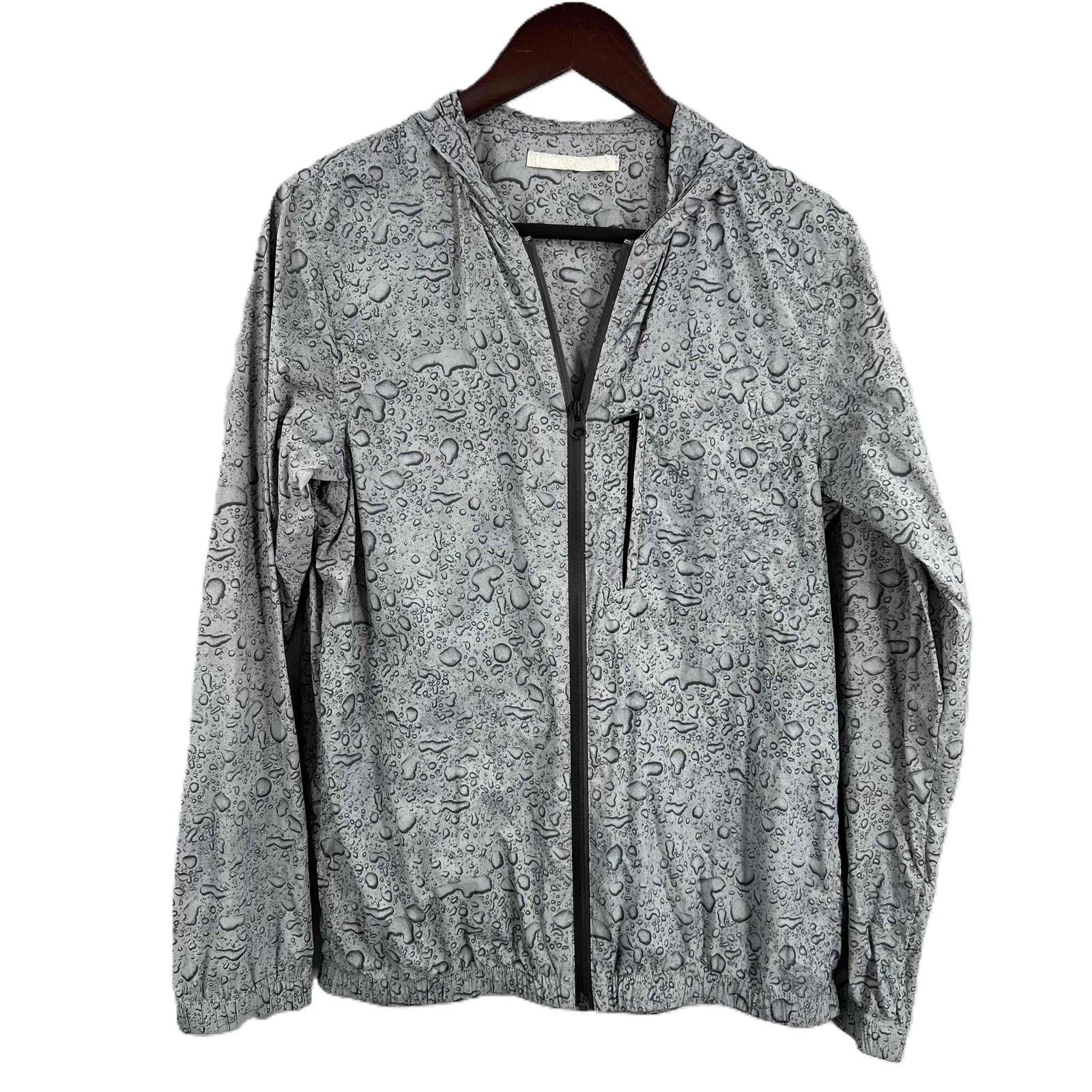 Outerknown Lightweight Windbreaker Jacket Raincoat Gray Water Print Unisex XS
