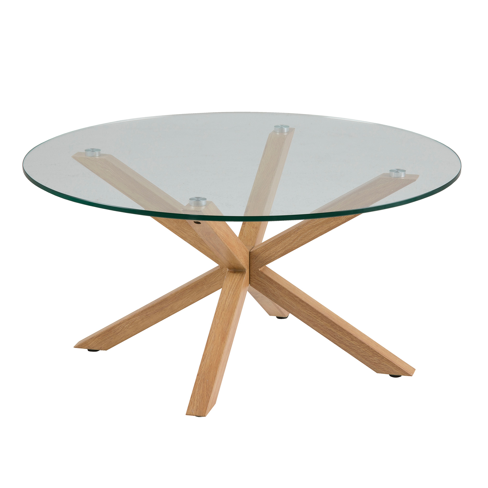 Couchtisch HEAVEN - transparent-holzfarben - Ø 82 cm Sofatisch Wohnzimmertisch