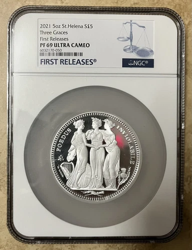 2021 ST HELENA THREE GRACES 5 OZ FIRST RELEASES NGC PR-69