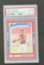 2024 Panini Donruss Jayden Daniels #389 Optic Preview Red Wave Rated RC PSA 10