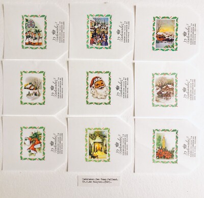 Vintage 1968 Rademaker HOLIDAY PARTY Candy Bar Wrapper Lot of 9 UUU DEN HAAG