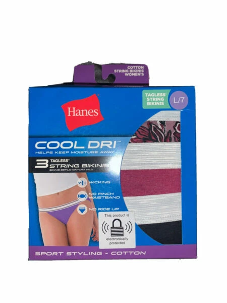 Hanes 100% Cotton Regular Size Bikini 8 Size Panties for Women