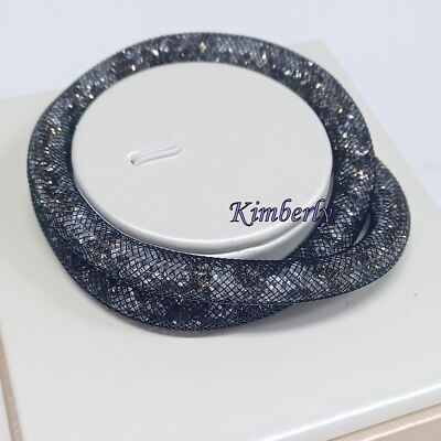 Swarovski Stardust Black Double Wrap Bracelet SIZE S Sparkle