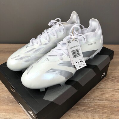 Adidas Predator Pro FG IG7778 Men's US 11 White Firm Ground Soccer Cleats Shoes