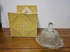 Vintage 1970's Avon Covered Butter Dish by FOSTORIA WITH ORIGINAL BOX