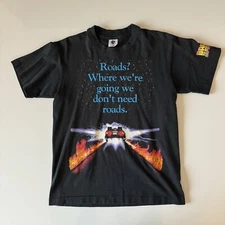 Vintage Back To The Future T-Shirt Mens Medium Movie Roads Universal Studios Tee