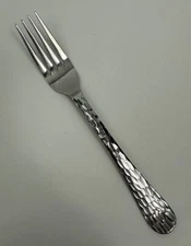 Oneida OHS410 DINNER FORK Stainless Flatware  Hammered Round Tip Curved Up