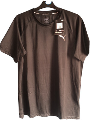 Brandneu Herren schwarz Puma Kurzarm Tech Training T-Shirt UK M 