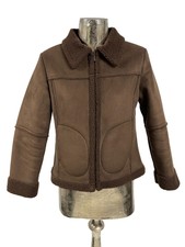 Cherokee Jacket Size M 12 Brown Faux Shearling Womens Over Coat Eu40