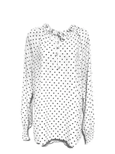time and tru blouse S 4-6 metallic black polka dots long raglan sleeve k/hole LB