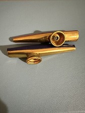 Vintage Metal Kazoo Lot 2 Red Blue