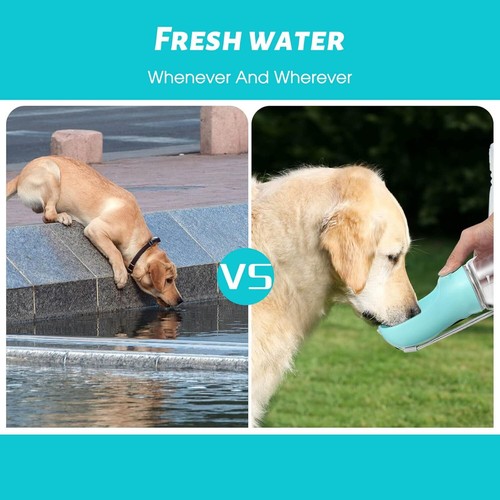 19oz Leak-Proof Dog Portable Puppy Water Bottle with Feeder - Food Grade Plastic - Picture 19 of 21