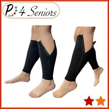 Presadee Seniors 15-20 20-30 mmHg Compression Leg Shin Calf Zipper Sleeves