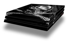 Skin for PS4 Pro Chrome Skull on Black Playstation 4 Console