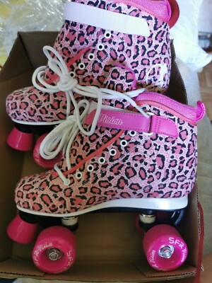 SFR Vision Skate  Rollschuh Rollerskates  pink Leopard, Gr. 37, Canvas, neu, OVP