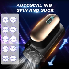 Automatic Male Masturbaters Telescopic Rotating Stroker Cup Realistic Sex Toys