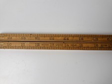Vintage Rabone Folding Ruler - Wood & Brass Ruler - No.1166