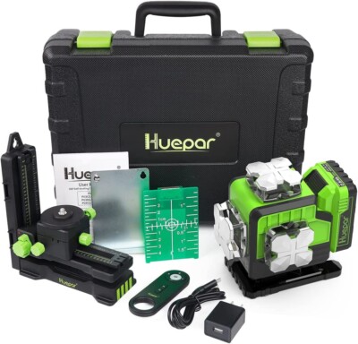 Huepar P04CG grüner 4D selbstnivellierender Kreuzlinienlaser mit Fernbedienung