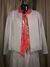Vtg. Couture DOVANI of DALLAS knit 2pc DRESS & JACKET  Women's Size 14 