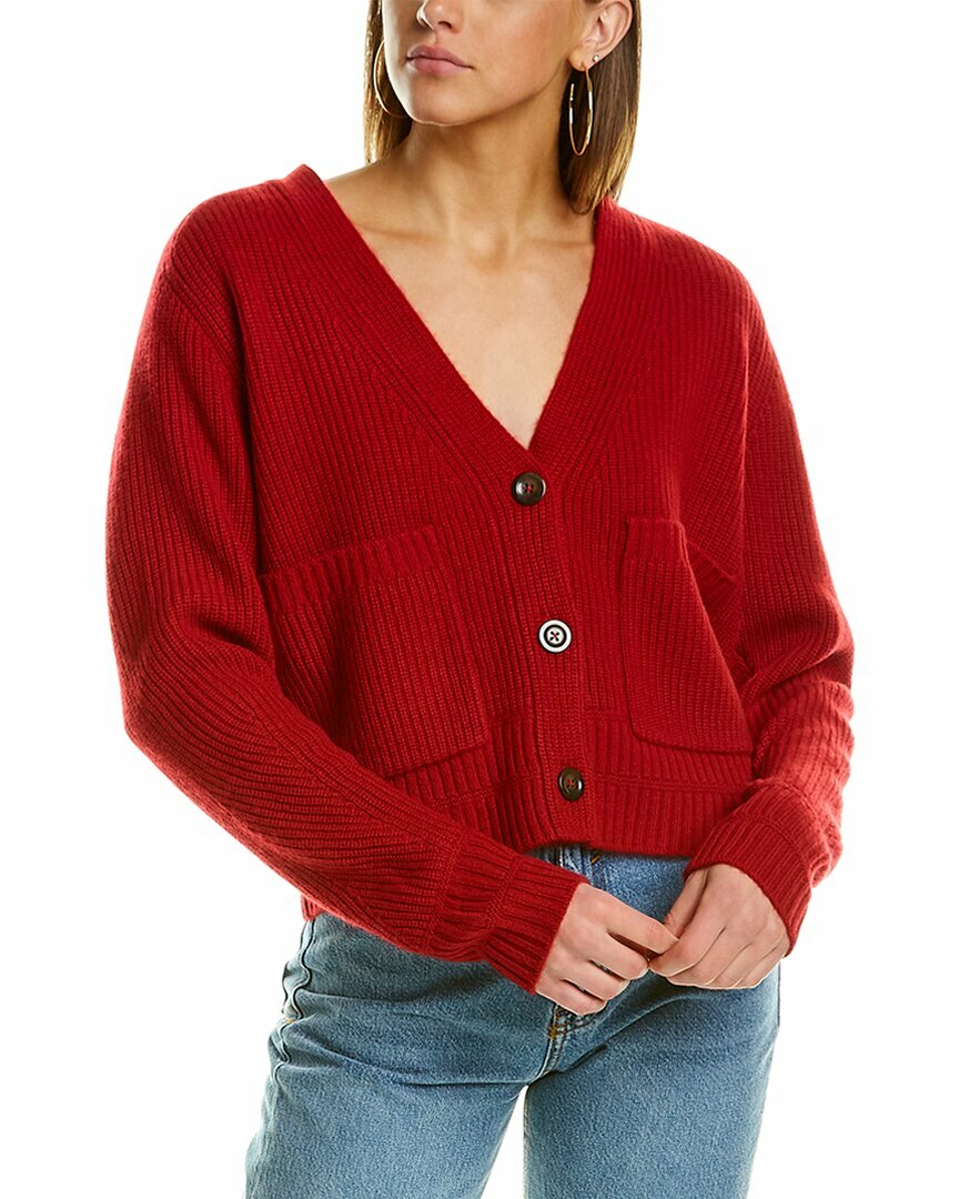 Design History Cashmere Boxy Cropped Cardigan - Red - Medium