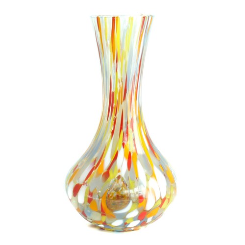 Murano Glass Vase Yellow Red Multi Coloured Handmade Millefiori 19cm High - Picture 2 of 9