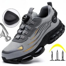 Rotating Button Safety Shoes Men's Anti-smash Work Steel Toe Protective Sneakers