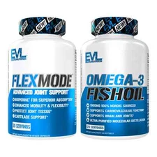 EVL FlexMode 90ct + Fish Oil 120ct: Joint Support, Fish Oil, EPAs & DHAs - ALL