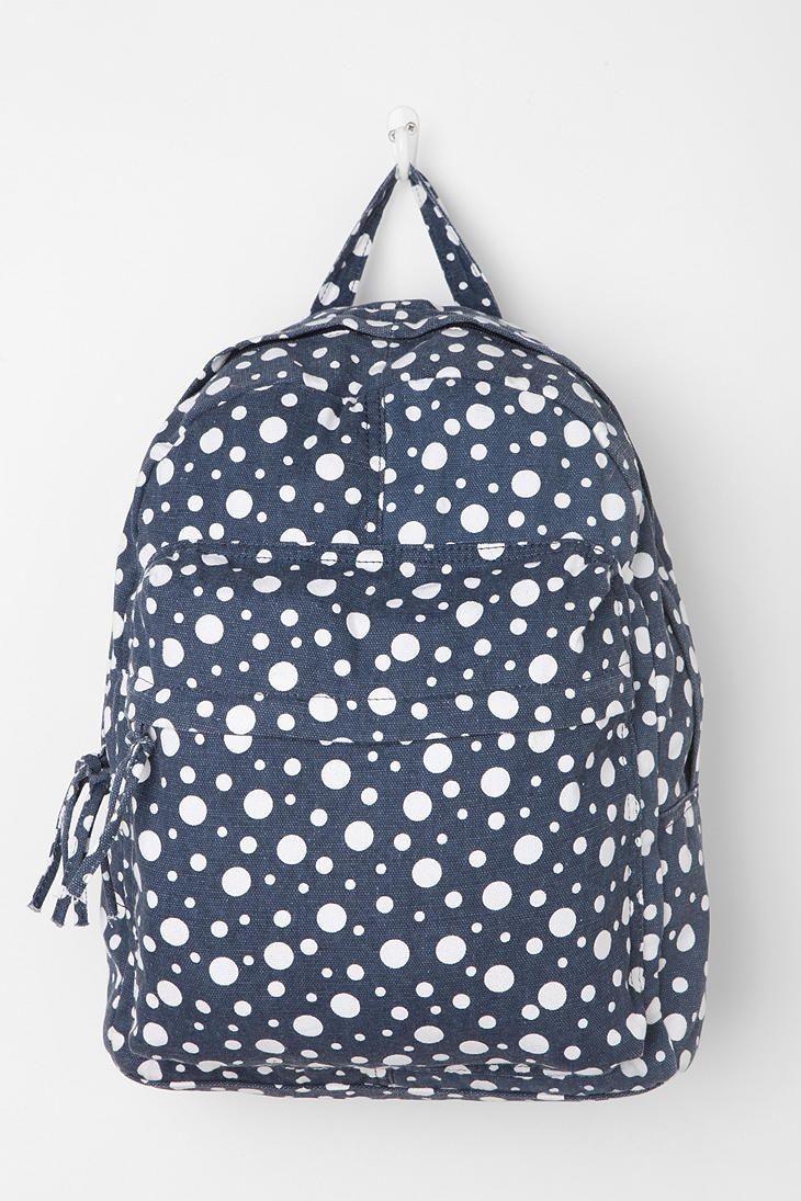 Urban Outfitters BDG Blue Polka Dot Cotton Canvas School 