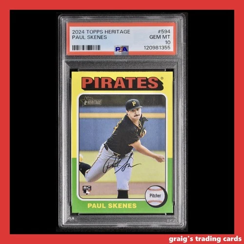 2024 Topps Heritage Rookie RC Paul Skenes #594 PSA 10 GEM-MT