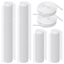 FdcZeyxior 120 Pairs Flat White Shoe Laces Bulk 47'' Long 5/16" Wide Replacem...